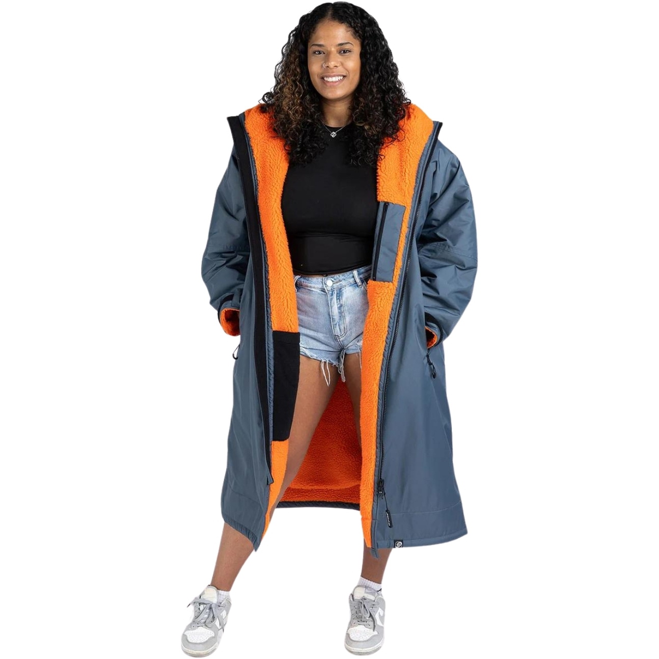 2026 Dryrobe Advance Langarm-Umkleidemantel DALSV3  Dunkelgrau / Orange